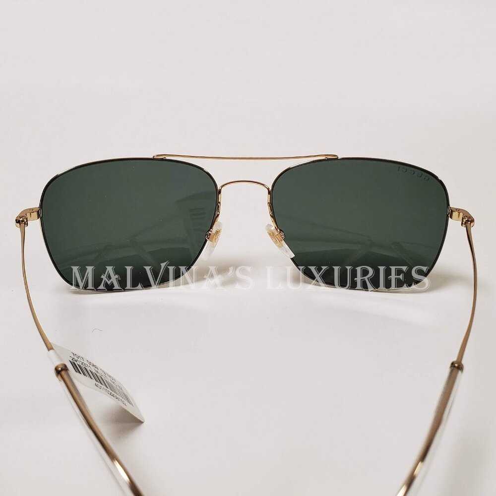 GUCCI SUNGLASSES GG0503S 003 MENS GOLD METAL AVIATOR INTERLOCKING G LOGO - Picture 6 of 12